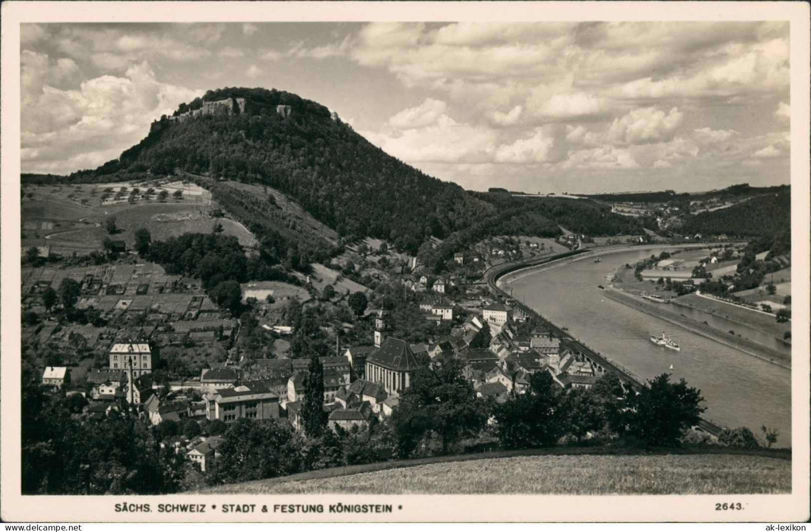 Ansichtskarte Königstein (Sächsische Schweiz) Stadt 1930 - Koenigstein (Saechs. Schw.)