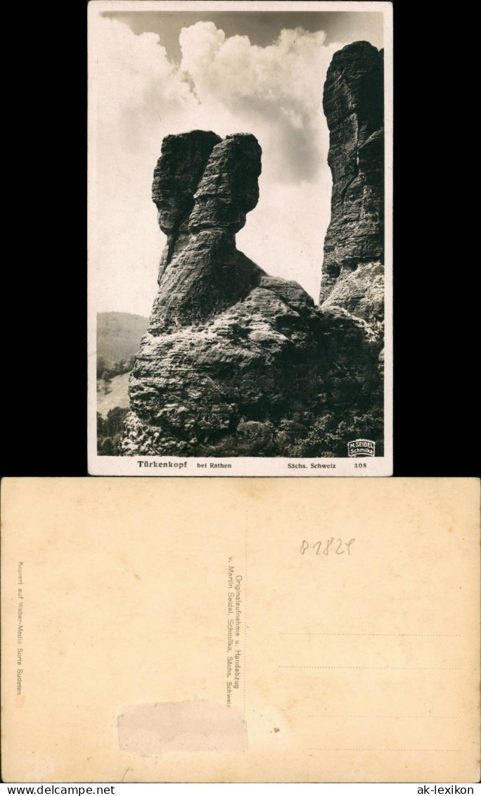 Ansichtskarte Rathen Türkenkopf M. Seidel Schmilka 1936 - Rathen