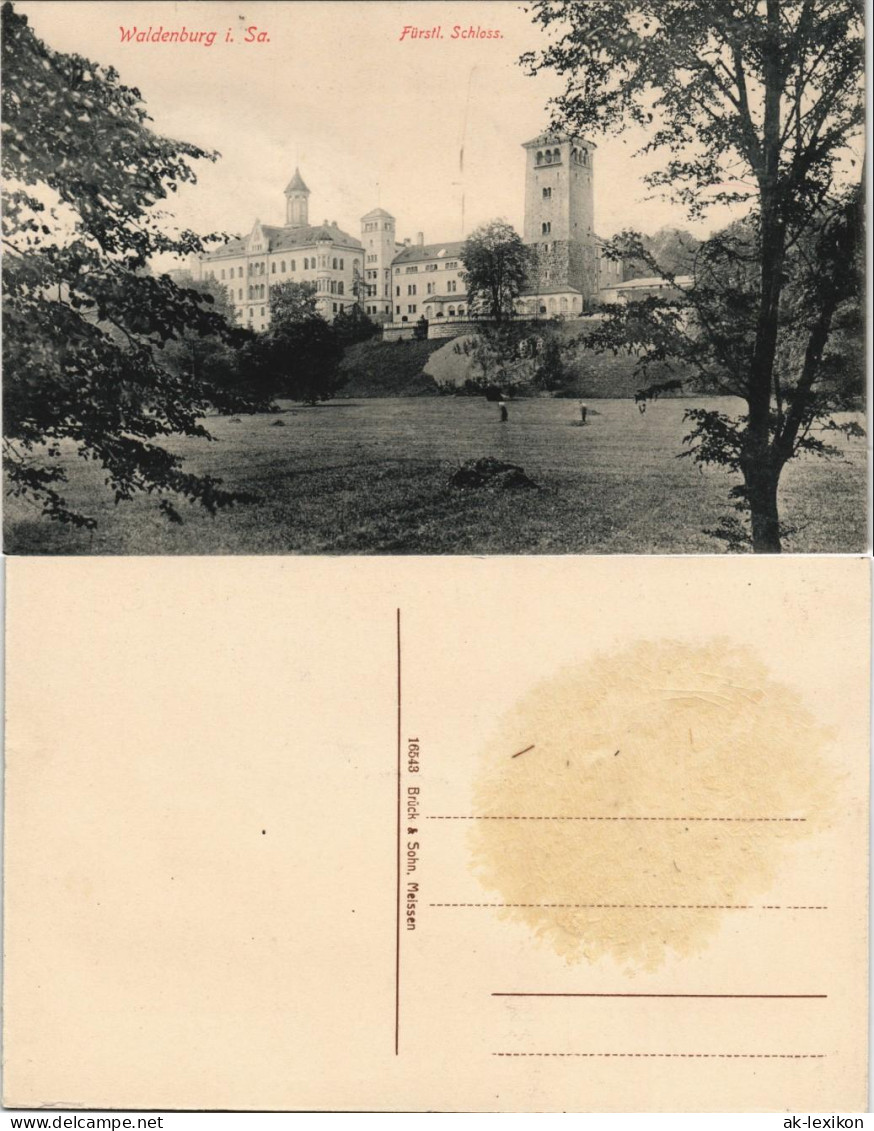 Ansichtskarte Waldenburg (Sachsen) Am Schloss 1913 - Waldenburg (Sachsen)