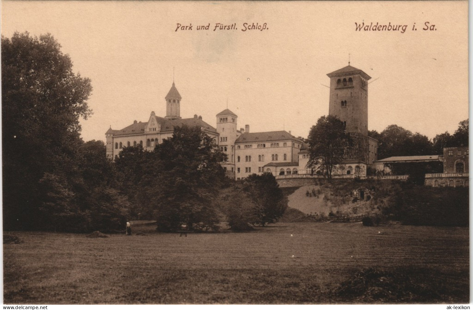 Ansichtskarte Waldenburg (Sachsen) Partie Am Schloß 1914 - Waldenburg (Sachsen)