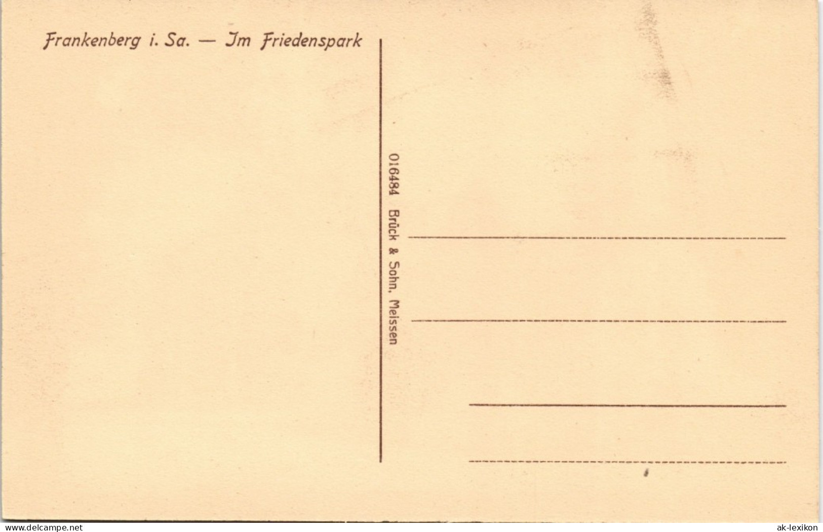 Ansichtskarte Frankenberg (Sachsen) Im Friedenspark - Straßenblick 1913 - Frankenberg