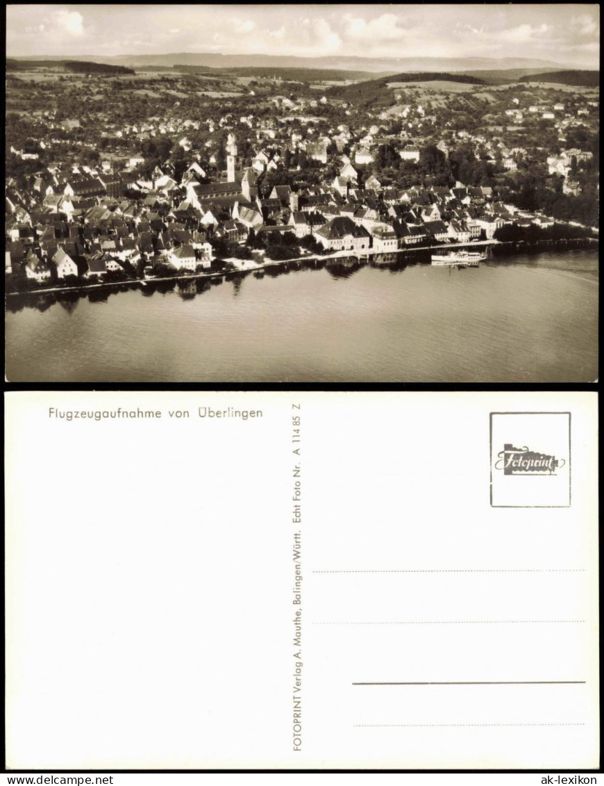 Überlingen Luftbild Flugzeugaufnahme Ortszentrum & Bodensee 1957 - Überlingen