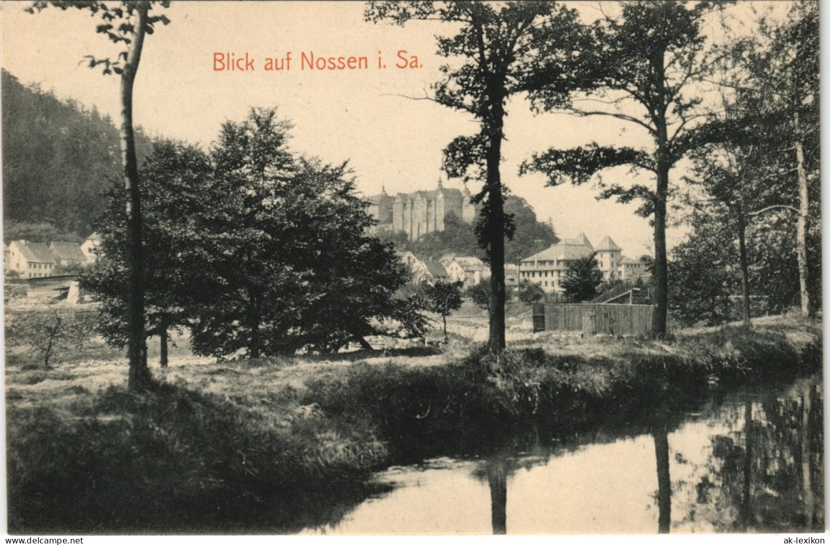 Ansichtskarte Nossen Flußpartie An Der Stadt 1913 - Nossen