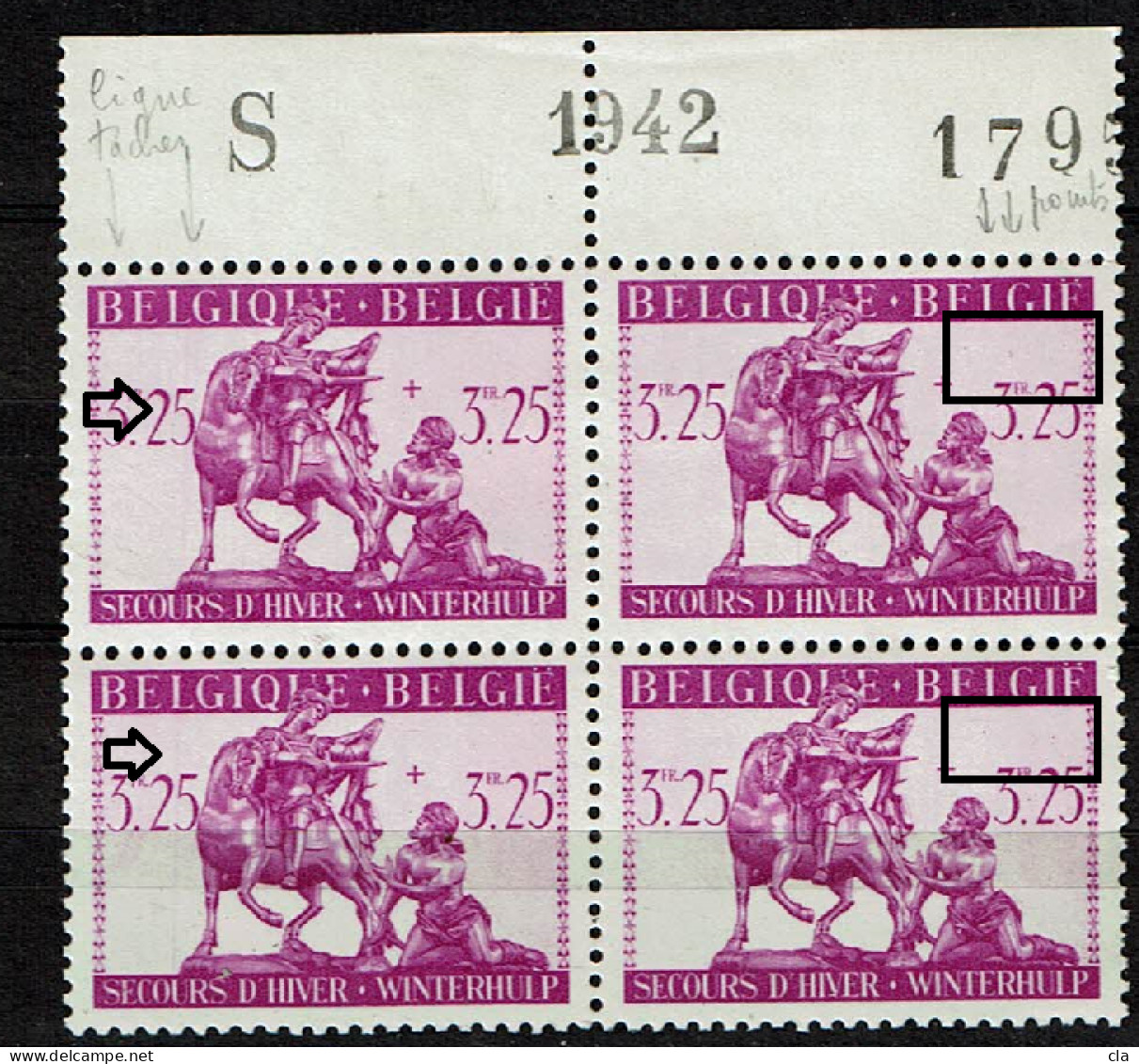 611  Bloc 4  **  Bdf  LV 11  Points Divers Et Griffes Verticales - 1931-1960