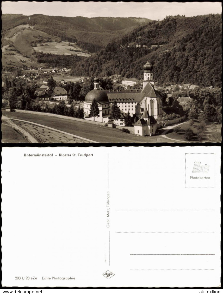 Münstertal/Schwarzwald  Blick Auf Untermünstertal Kloster St. Trudpert 1960 - Münstertal