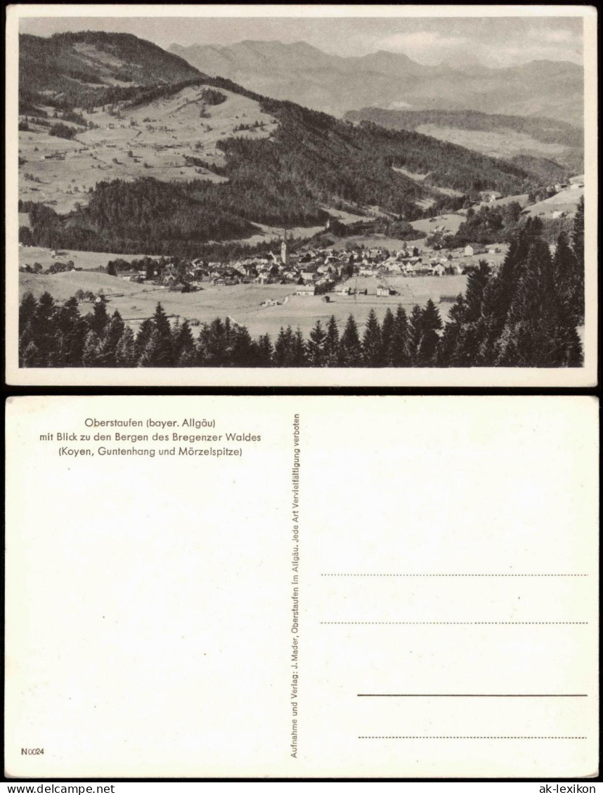 Oberstaufen Panorama Blick Zu Den Bergen Des Bregenzer Waldes 1950 - Oberstaufen