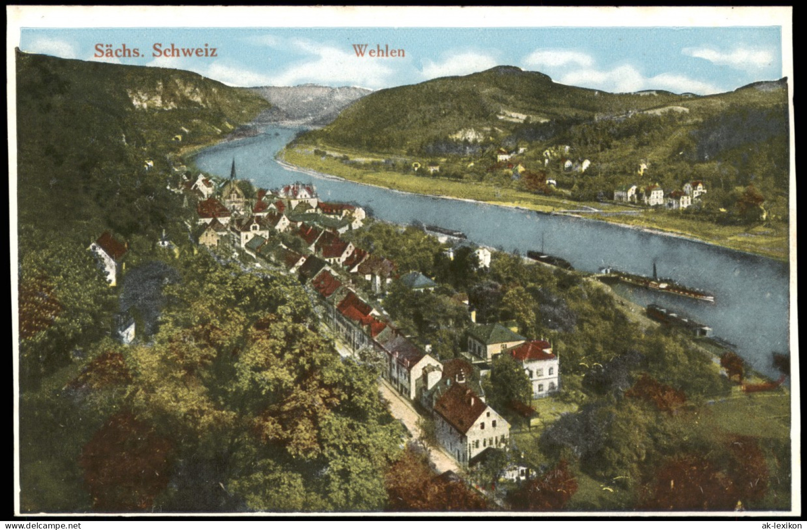 Ansichtskarte Wehlen Blick Auf Die Stadt 1929 - Wehlen