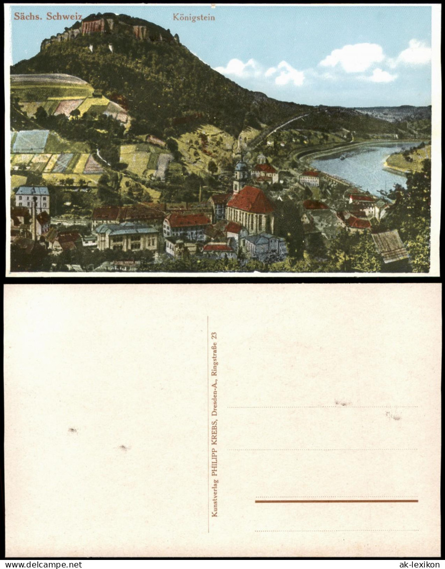 Ansichtskarte Königstein (Sächsische Schweiz) Blick Auf Die Stadt 1929 - Koenigstein (Saechs. Schw.)