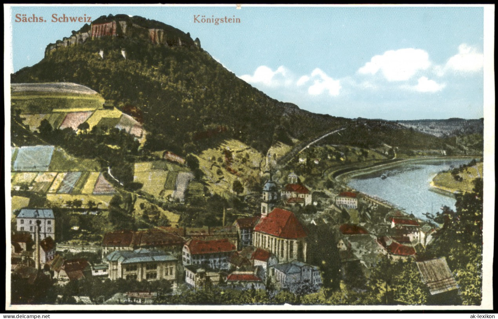 Ansichtskarte Königstein (Sächsische Schweiz) Blick Auf Die Stadt 1929 - Koenigstein (Saechs. Schw.)