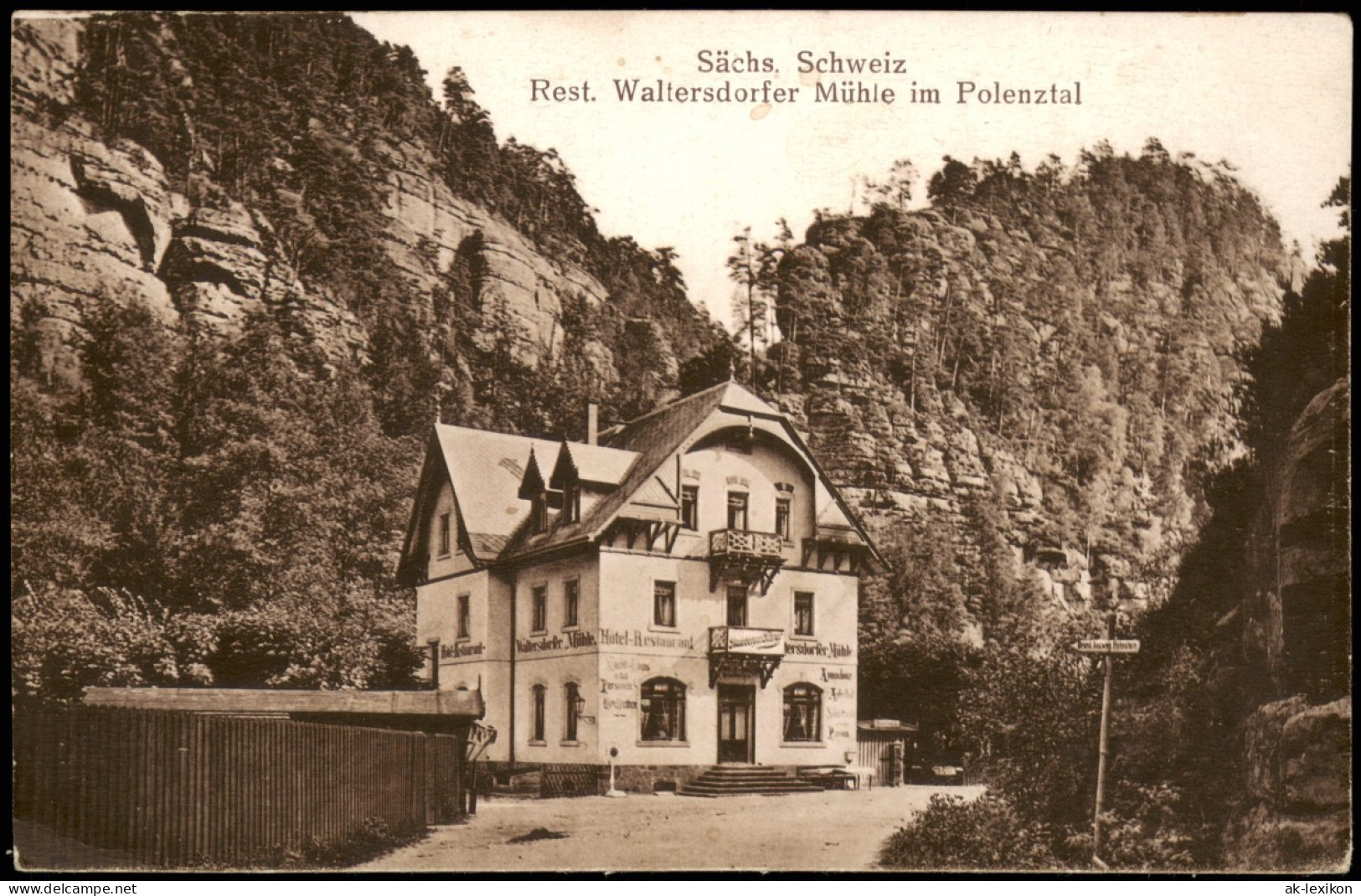 Ansichtskarte Polenz-Neustadt (Sachsen) Waltersdorfer Mühle 1923 - Neustadt