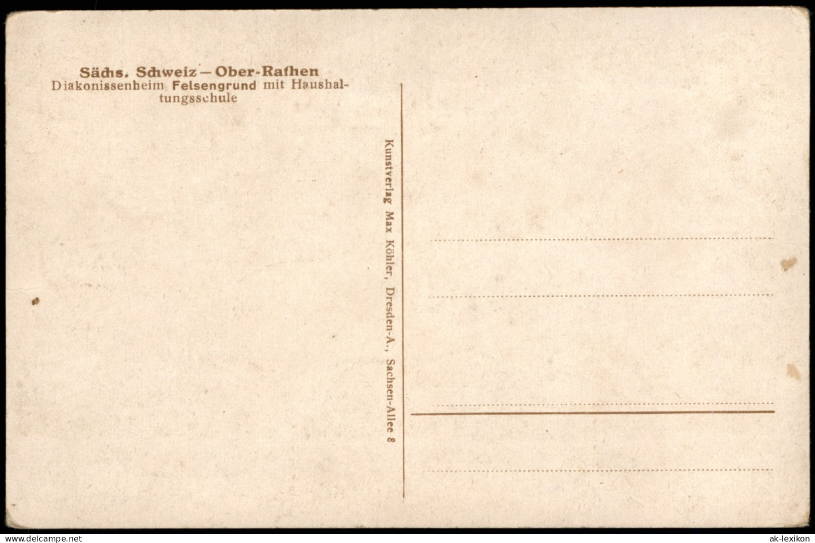 Ansichtskarte Rathen Diakonissenheim Felsengrund Mit Haushaltungsschule 1922 - Rathen