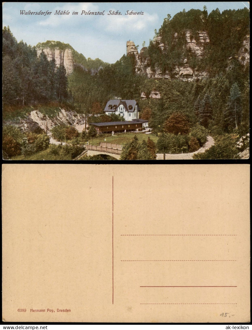 Ansichtskarte Polenz-Neustadt (Sachsen) Waltersdorfer Mühle 1918 - Neustadt