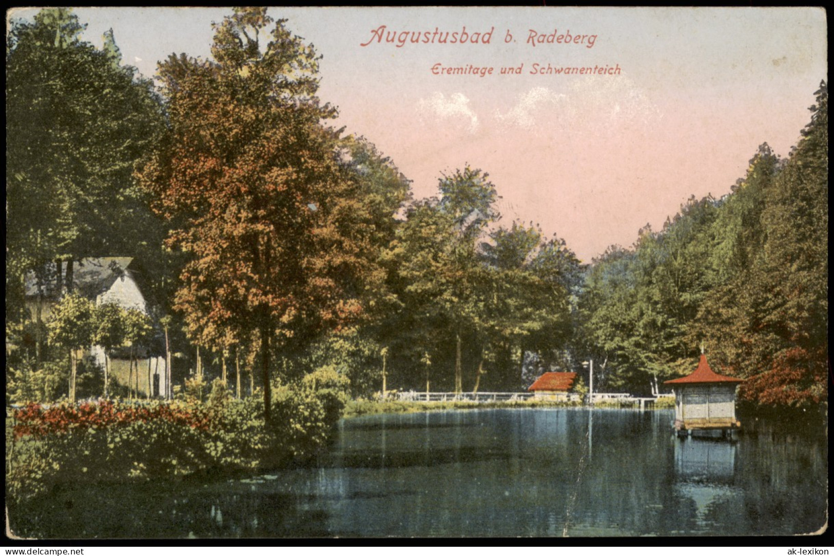 Ansichtskarte Liegau-Augustusbad-Radeberg Eremitage Und Schwanenteich 1912 - Radeberg