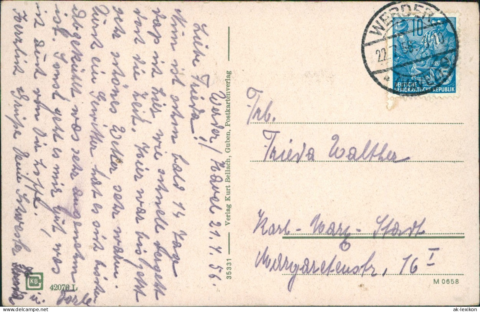 Ansichtskarte Werder (Havel) Baumblüte  Gaststätte Bismarckhöhe 1928  Gel. 1956 - Werder