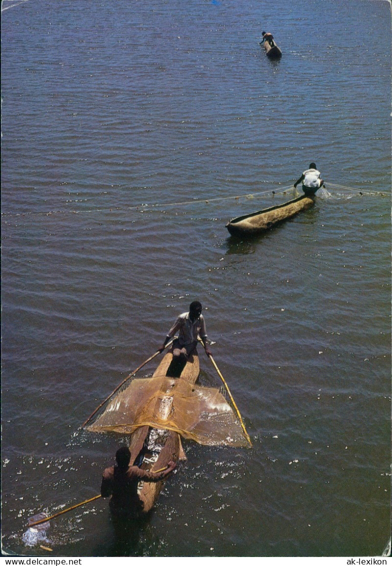 Postcard Malawi Malaŵi Fischer Auf Dem Meer Typen AK 1991  Gel. Mit Briefmarke - Malawi