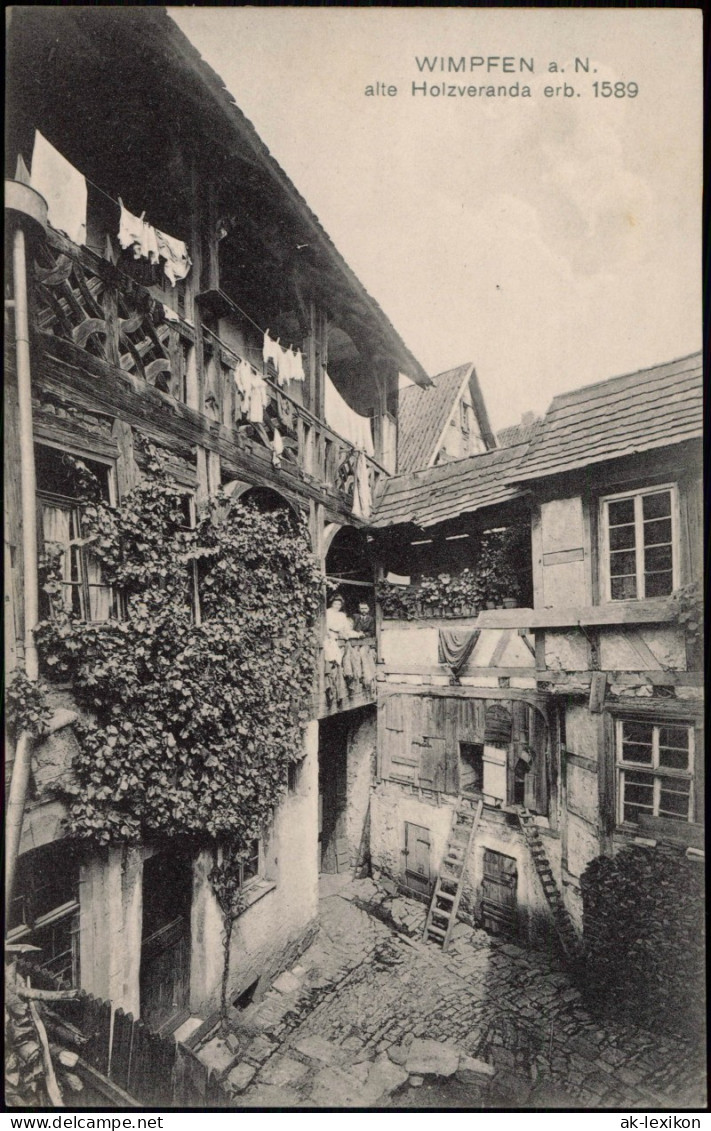 Bad Wimpfen Alter Häuser Innenhof, Alte Holzveranda Erb. 1589 1910 - Bad Wimpfen