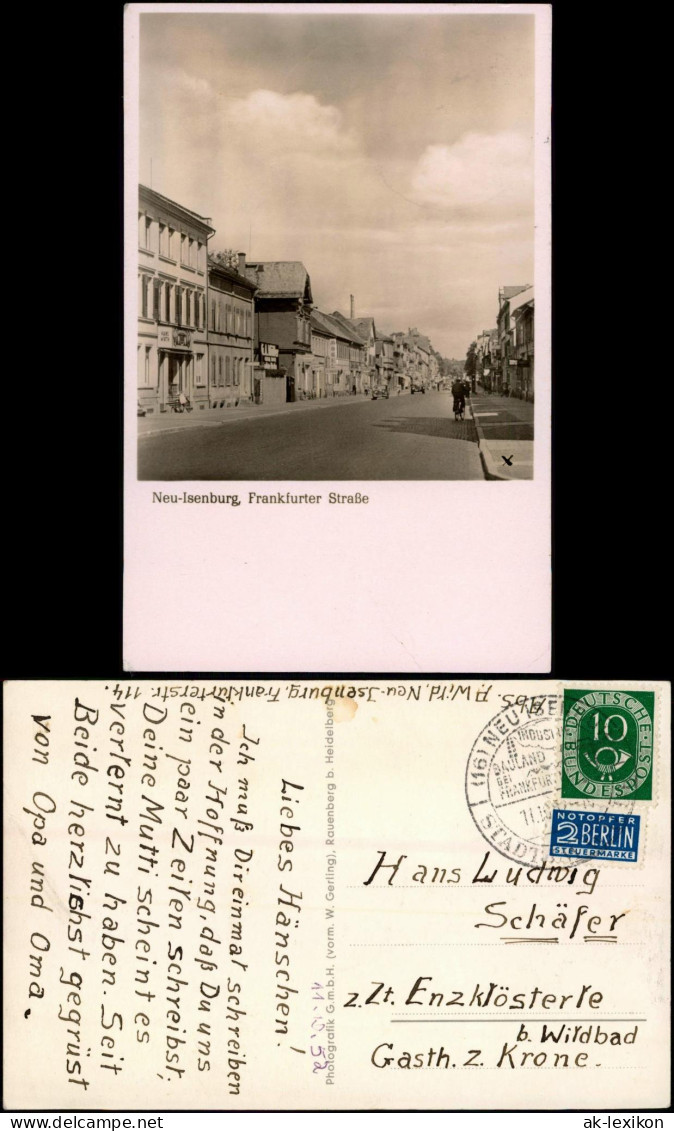 Ansichtskarte Neu-Isenburg Frankfurter Straße 1952 - Neu-Isenburg