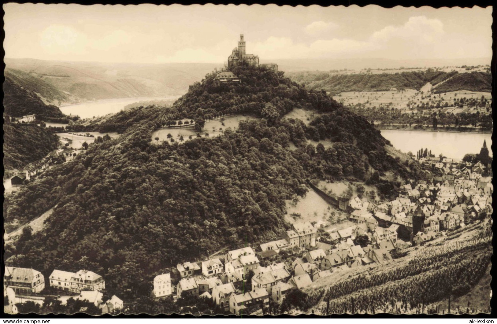 Ansichtskarte Braubach Panorama-Ansicht 1957   Frankiert Mit 10 Pf. ERUOPA CEPT - Braubach