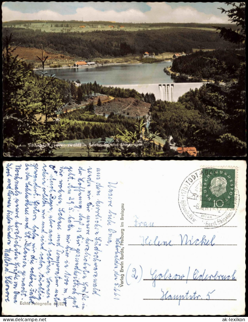 Ansichtskarte Schluchsee Schluchsee Seebrugg Und Staumauer 1961 - Schluchsee