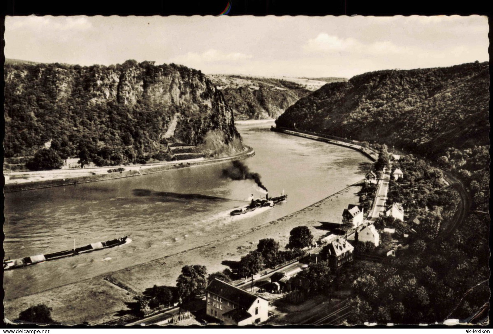 Ansichtskarte Sankt Goar Rhein Schiffe Im Rheintal An Der Loreley 1959 - St. Goar