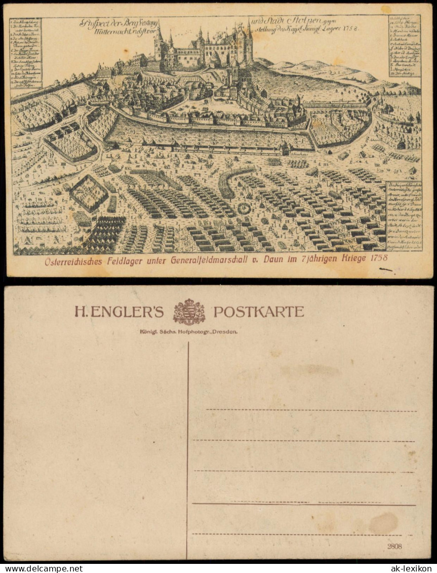 Ansichtskarte Stolpen Burg Stolpen österreichisches Feldlager 1758/1914 - Stolpen