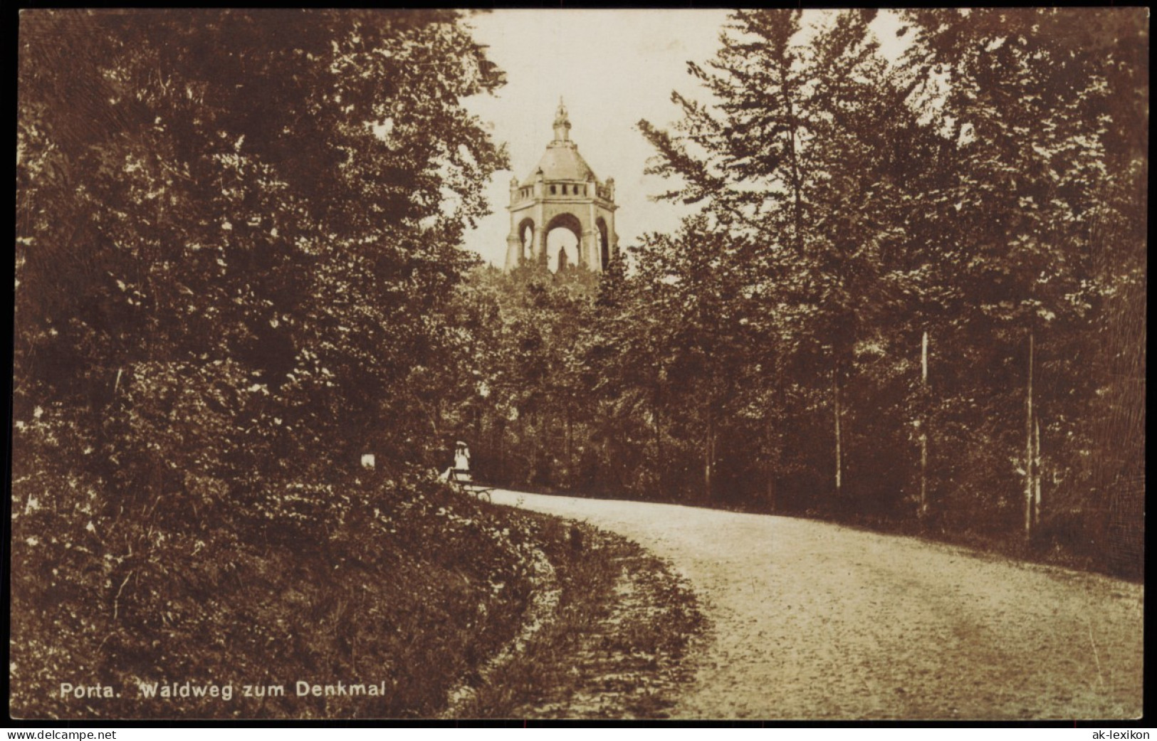 Ansichtskarte Porta Westfalica Waldweg Zum Denkmal 1928 - Porta Westfalica