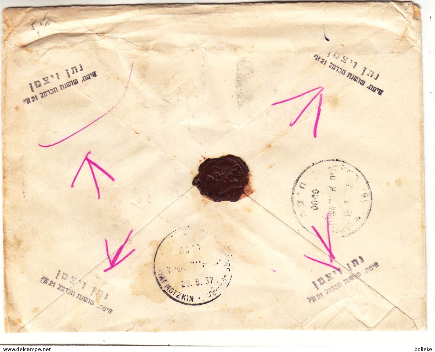 Israël - Lettre Recom Taxée De 1957 - Oblit Haifa ) Exp Vers Qiryat Motzkin - Avec Timbres Taxes - - Lettres & Documents