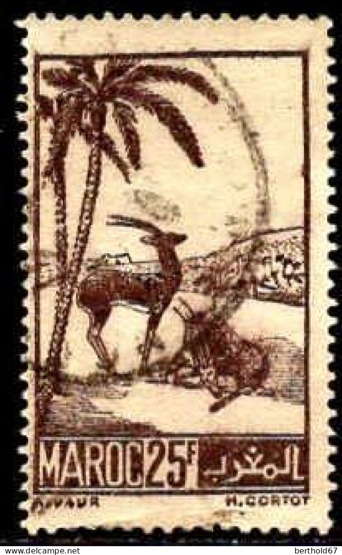 Maroc (Prot.Fr) Poste Obl Yv:237 Mi:231 Gazelles (cachet Rond) - Oblitérés