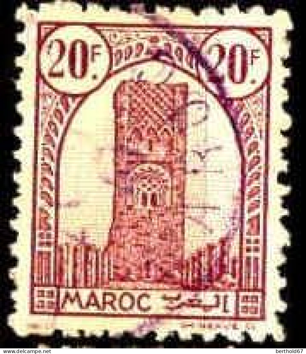 Maroc (Prot.Fr) Poste Obl Yv:222A Mi:206A Tour Hassan Dent.11½ (Beau Cachet Rond) - Oblitérés
