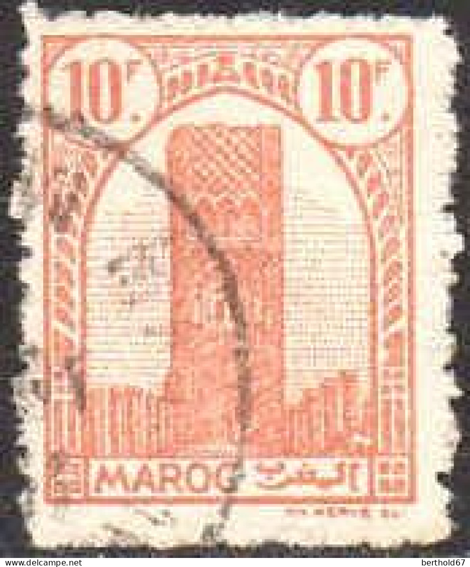 Maroc (Prot.Fr) Poste Obl Yv:220A Mi:204A Tour Hassan Dent.11½ (Beau Cachet Rond) - Gebraucht