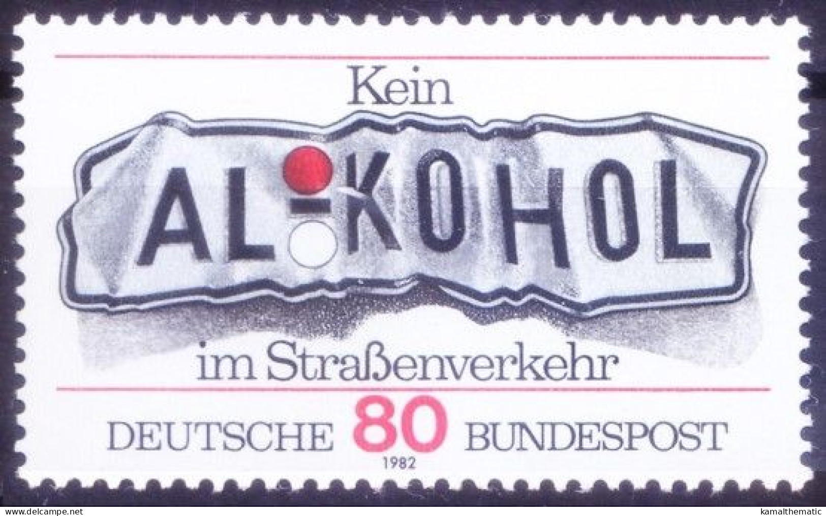 Germany 1982 MNH, Roadsafety, Alcohol, Do Not Drink And Drive' Campaign - Droga