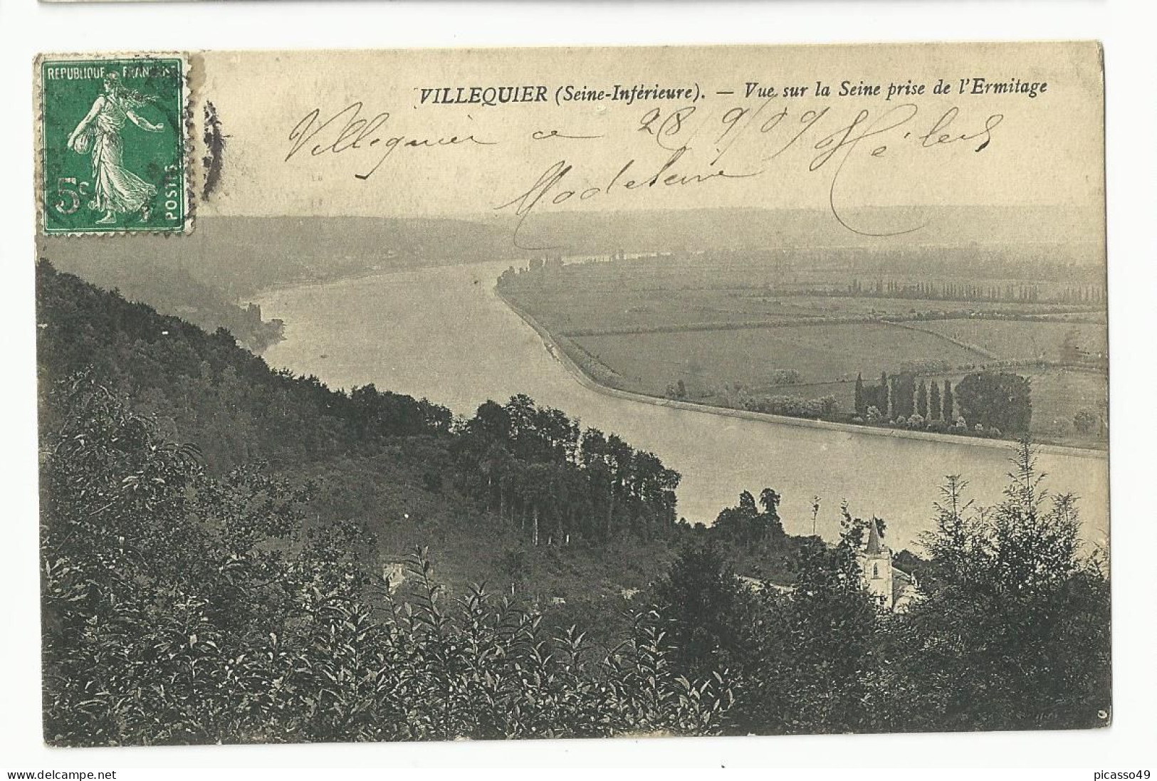 Seine Maritime , Villequier, Vue Sur La Seine Prise De L'hermitage - Villequier