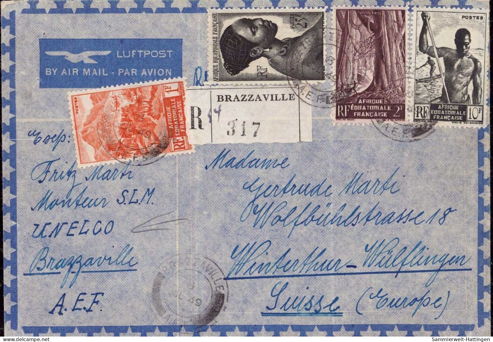 604109 | Kongo, Brief Per Einschreiben Aus Brazzaville In Die Schweiz, AEF  | - Sonstige