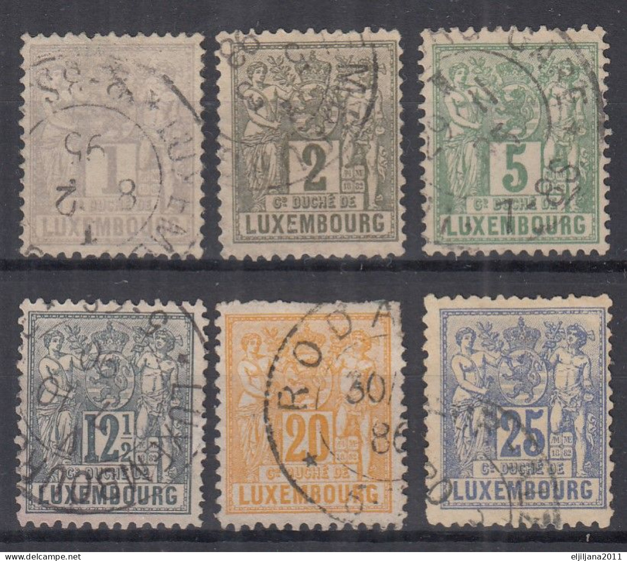 ⁕ LUXEMBOURG 1882 / 1889 ⁕ Allegory / Coat Of Arms Mi.45,46,48,50,51,52. ⁕ 6v Used - Scan - 1882 Allégorie