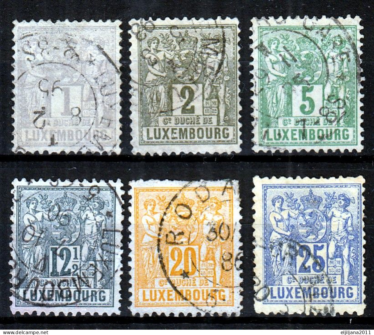 ⁕ LUXEMBOURG 1882 / 1889 ⁕ Allegory / Coat Of Arms Mi.45,46,48,50,51,52. ⁕ 6v Used - Scan - 1882 Allegorie