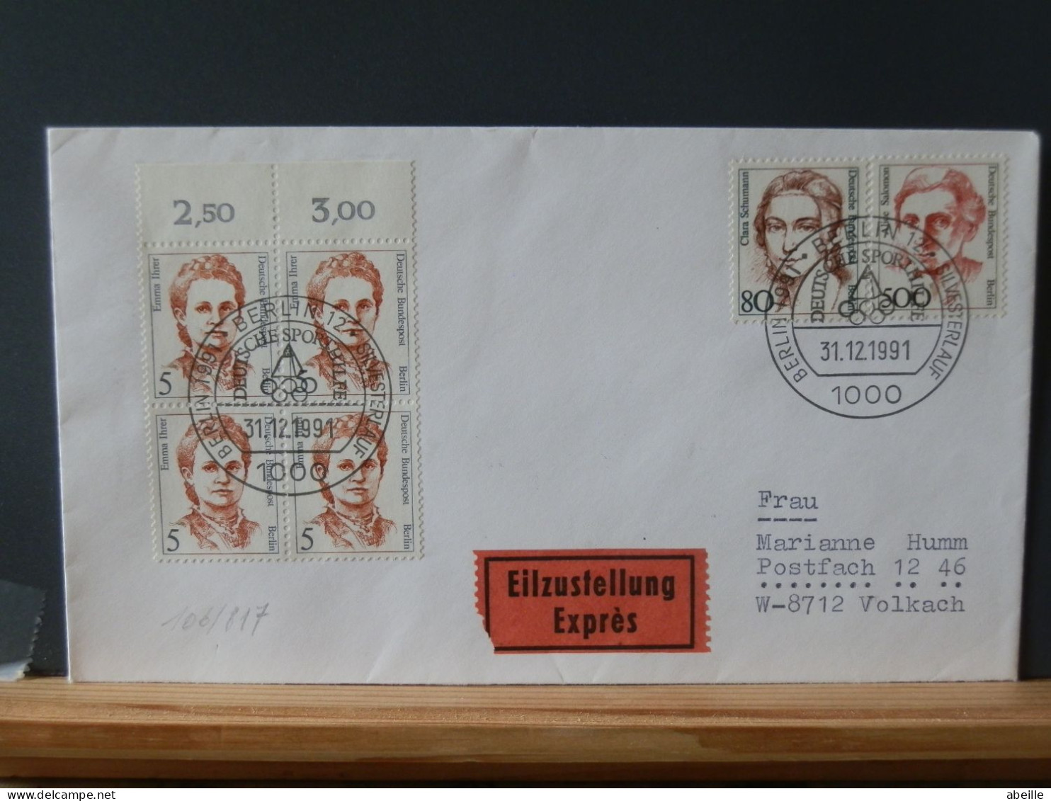 106/818  LETTRE   EXPRES  ALLEMAGNE/BERLIN   1991 - Briefe U. Dokumente