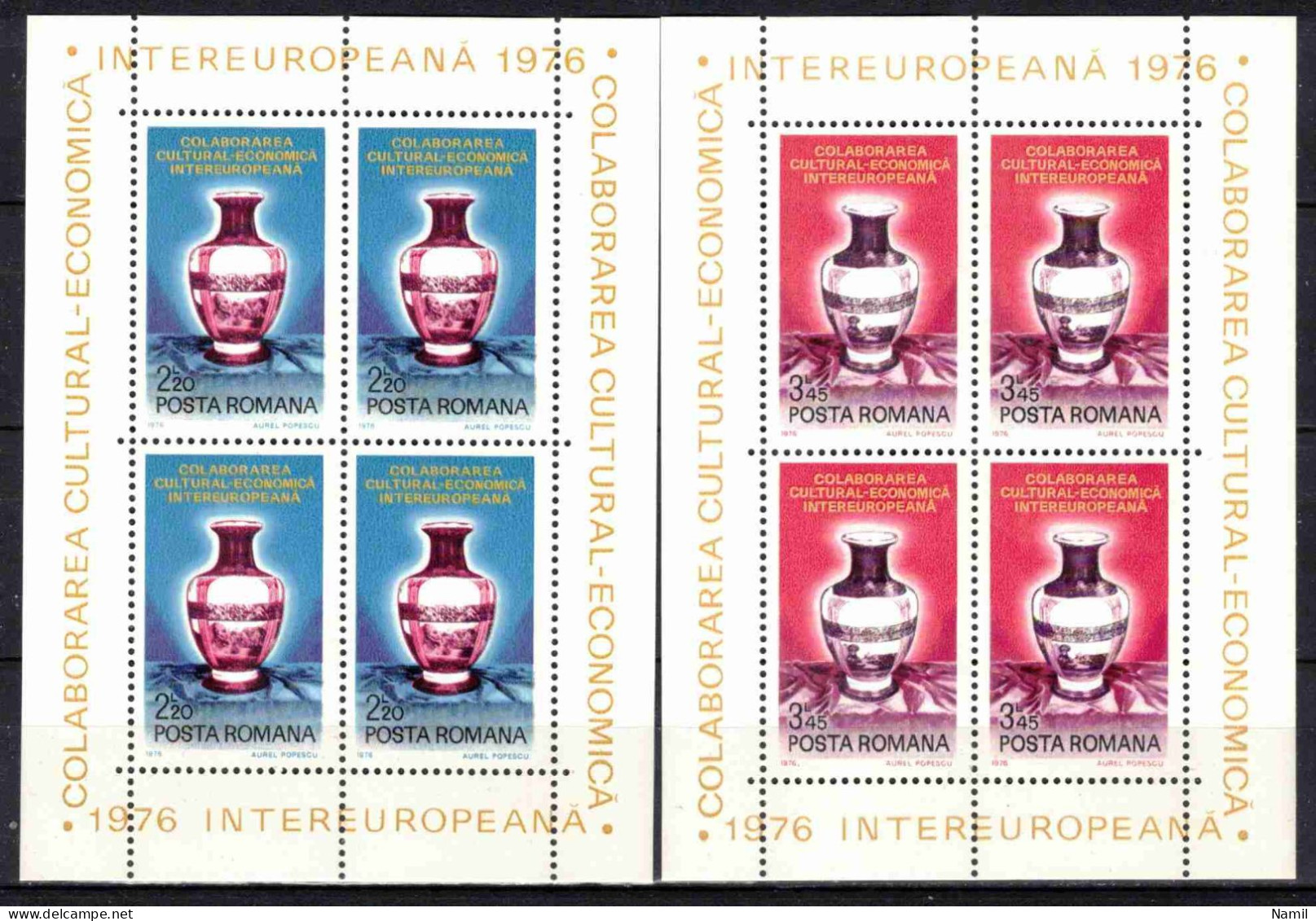 ** Roumanie 1976 Mi 3340-1 - Bl.133-4 (Yv 2960-1 Les Feuillets), (MNH)** - Unused Stamps