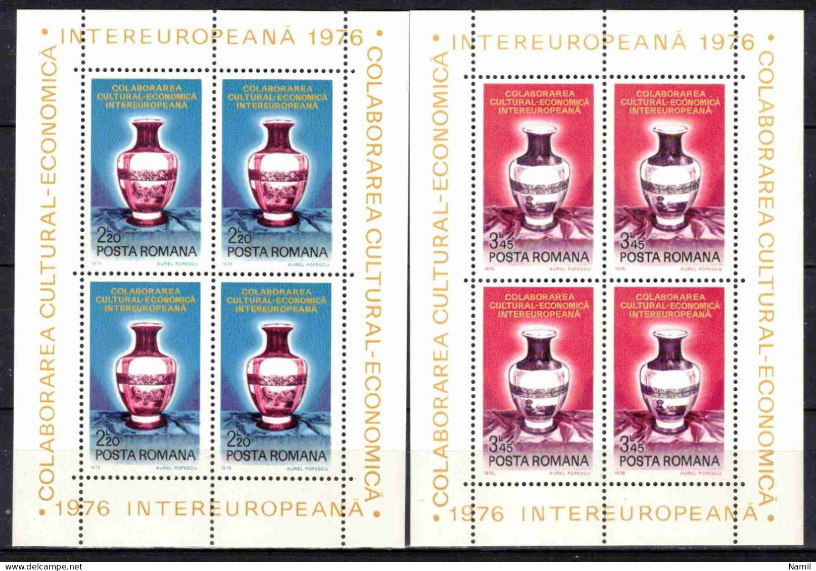 ** Roumanie 1976 Mi 3340-1 - Bl.133-4 (Yv 2960-1 Les Feuillets), (MNH)** - Ungebraucht