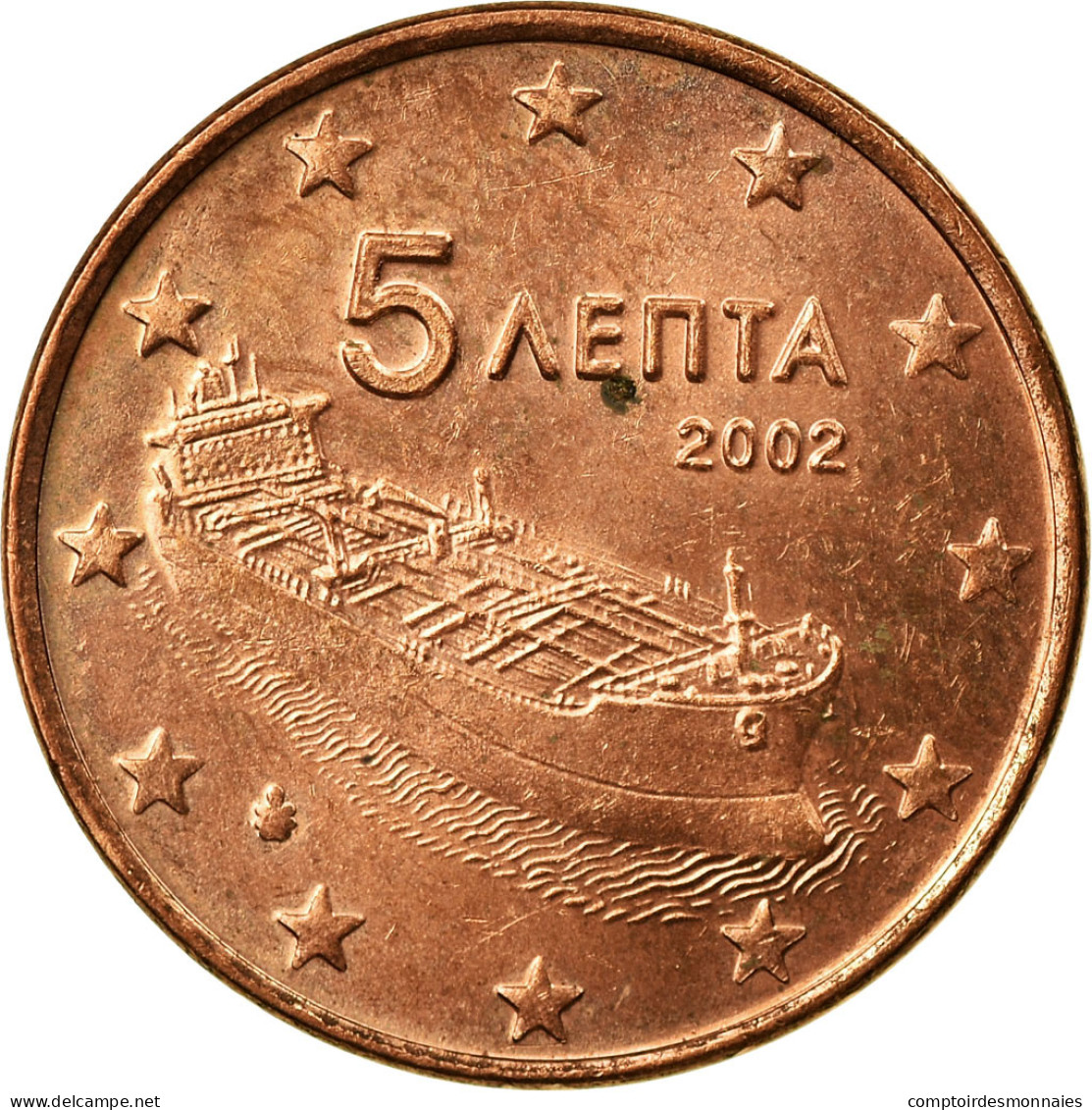 Grèce, 5 Euro Cent, 2002, TTB, Copper Plated Steel, KM:183 - Greece