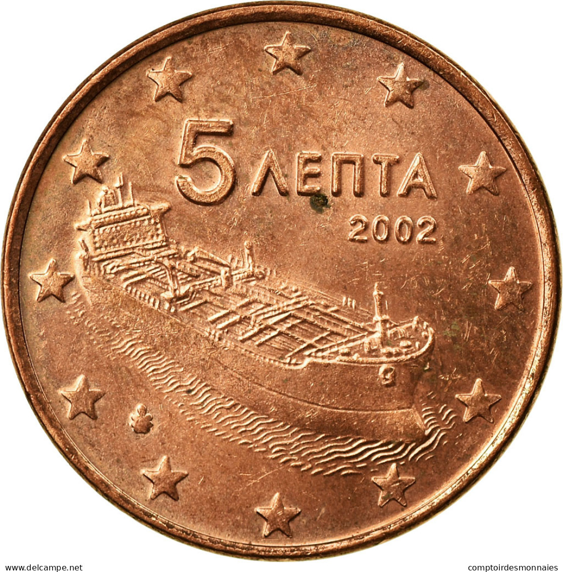 Grèce, 5 Euro Cent, 2002, TTB, Copper Plated Steel, KM:183 - Griekenland