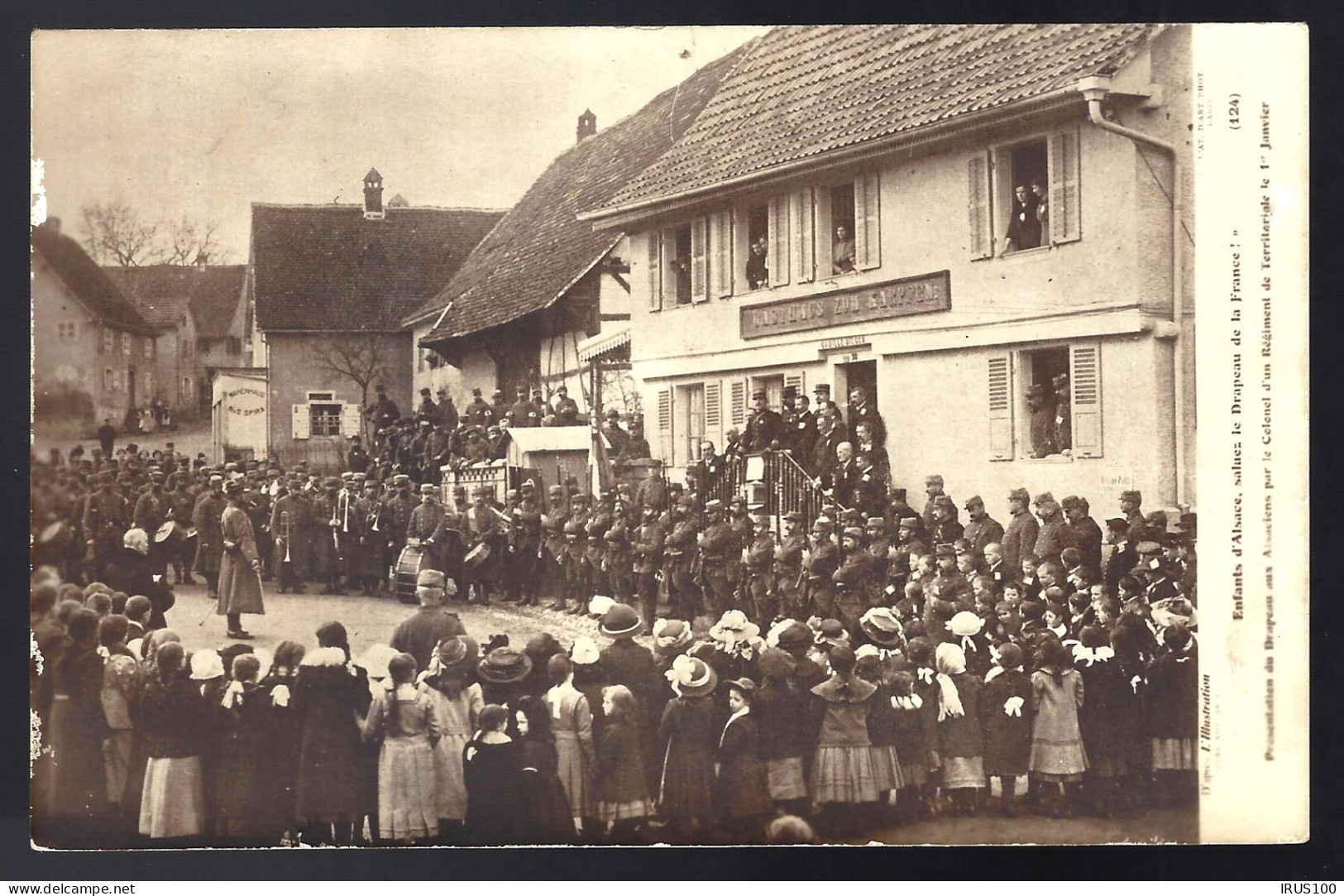 ENFANTS D'ALSACE - SALUEZ LES DRAPEAUX DE LA FRANCE - Cartouche à Droite - - Alsace