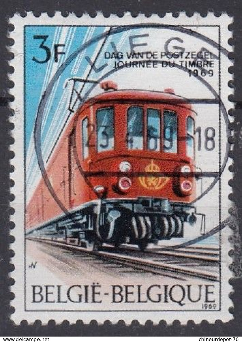 JOURNEE DU TIMBRE 1969 Train Cachet Liege - Used Stamps