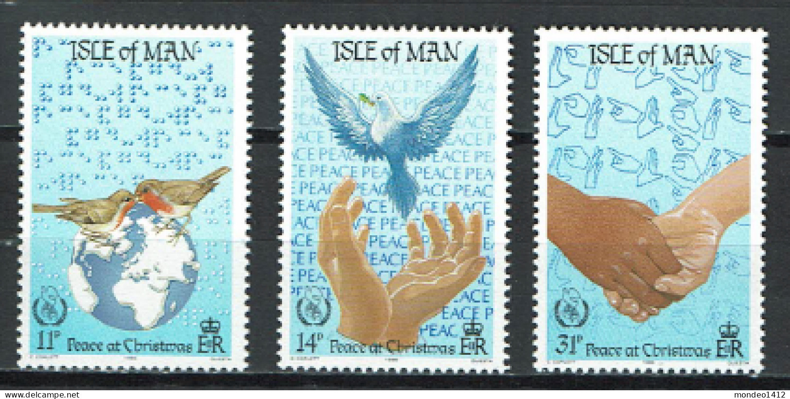 Isle Of Man - Mi 322-324 - MNH - Christmas, International Year Of Peace - Isla De Man