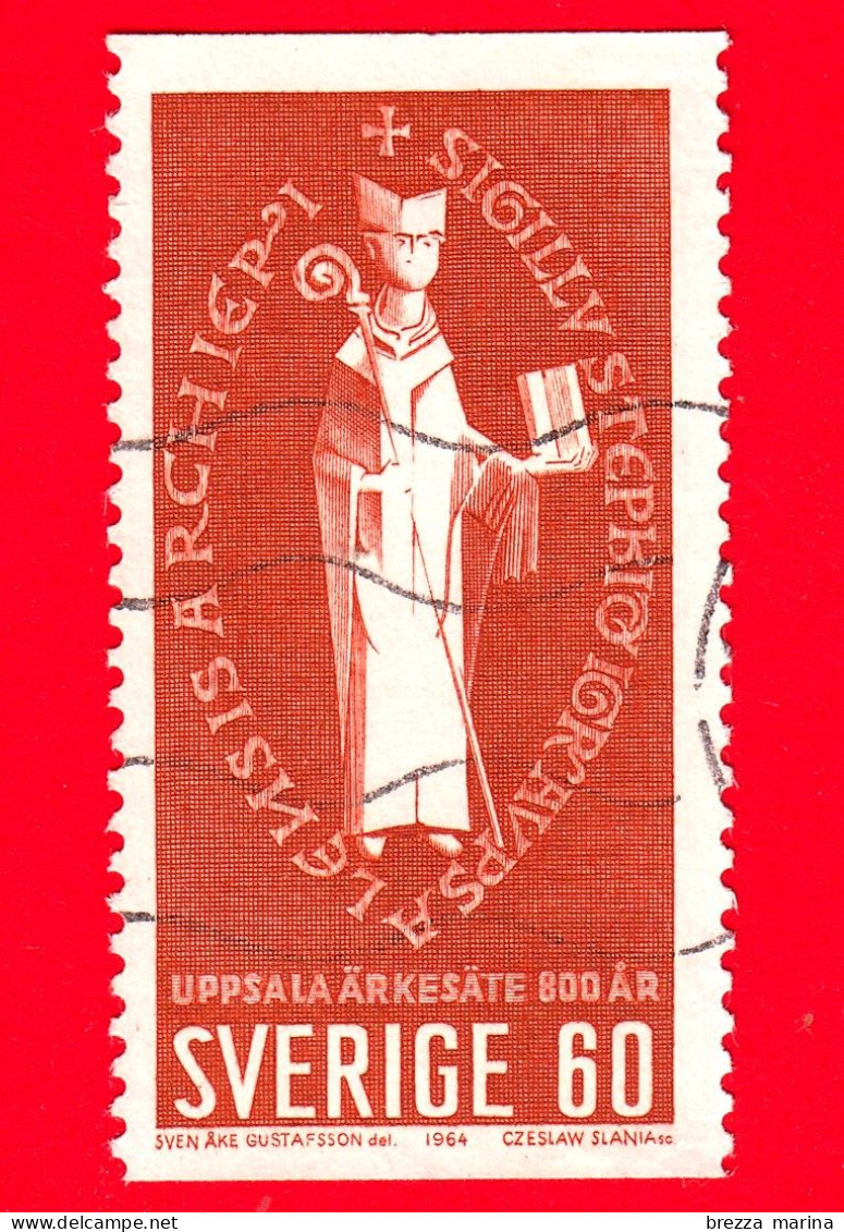 SVEZIA - Usato - 1964 - 8 Centenario Dell'Arcivescovado Di Uppsala - 60 - Usati