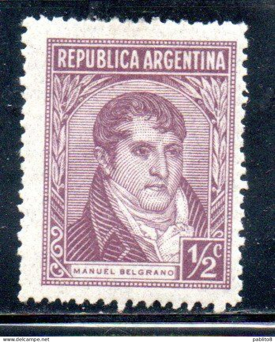 ARGENTINA 1942 1950 MANUEL BELGRANO 1/2c MNH - Nuevos