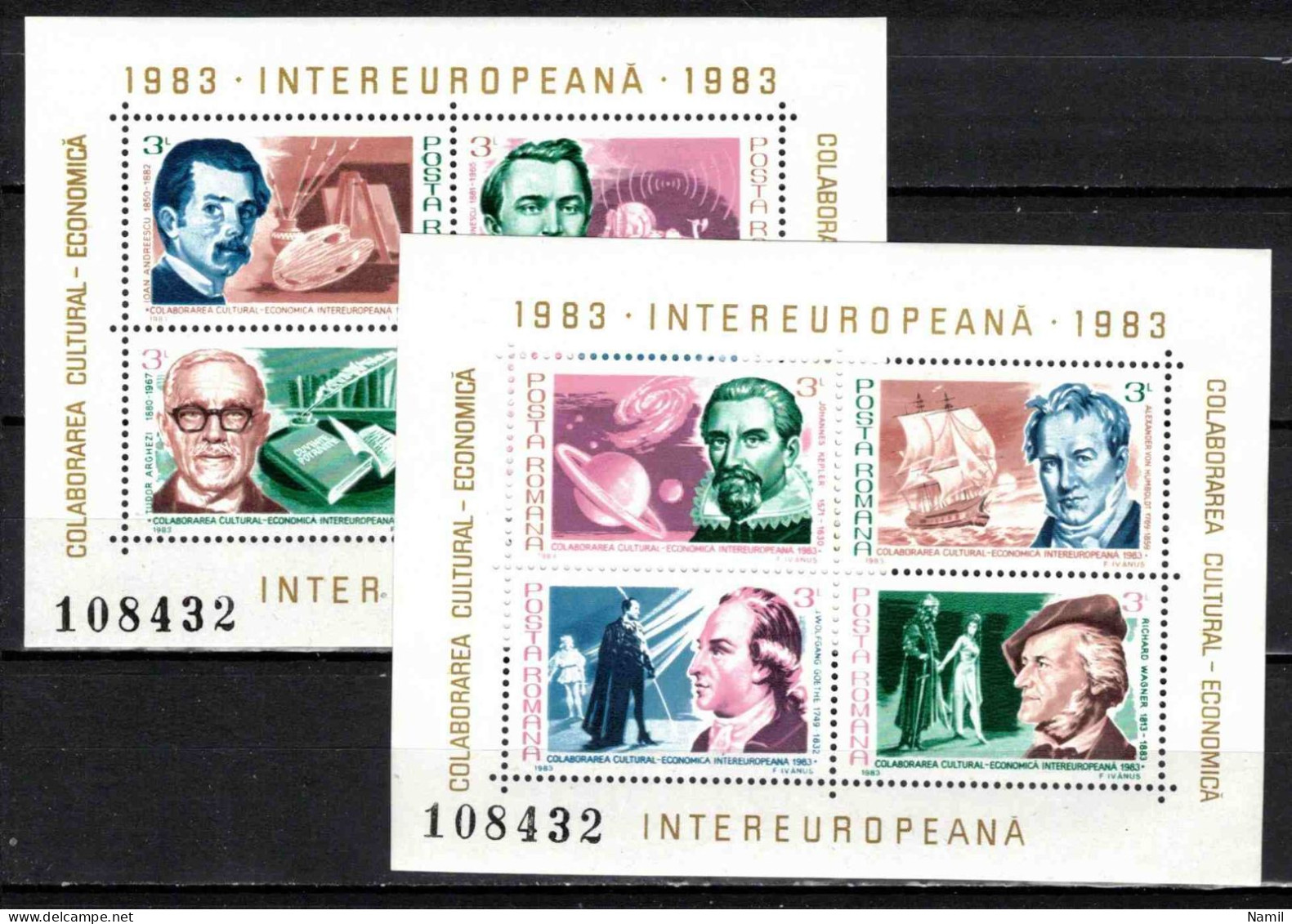 ** Roumanie 1983 Mi 3956-63 - Bl.193-4 (Yv BF 159-60), (MNH)** - Nuevos