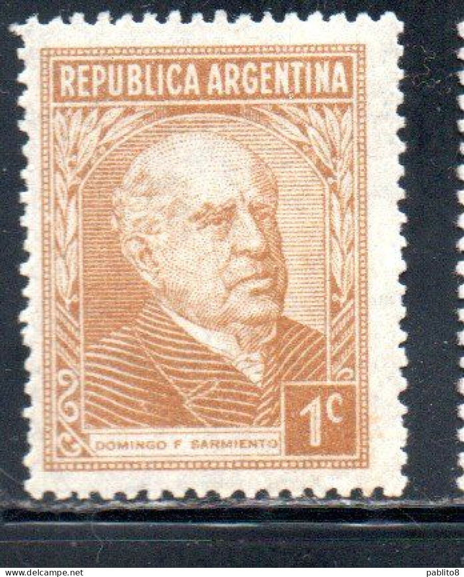 ARGENTINA 1945 1947 DOMINGO SARMIENTO 1c MH - Unused Stamps