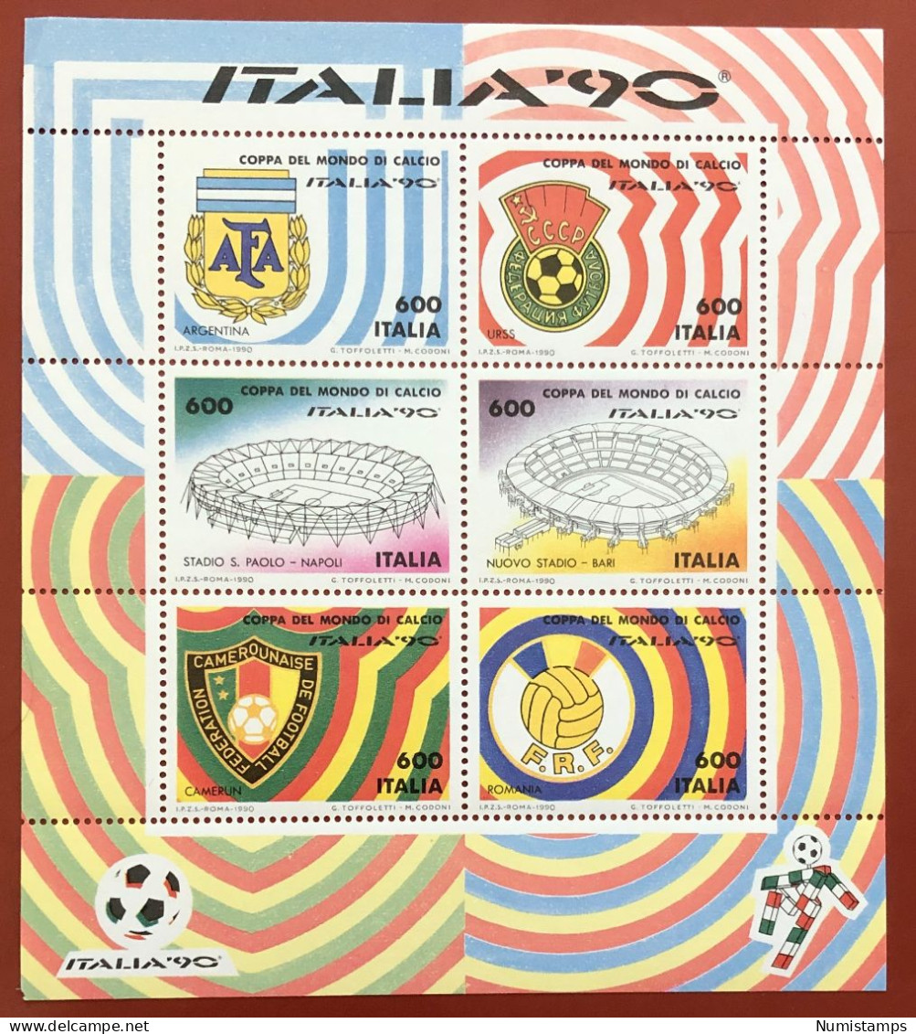 Italia - World Cup Football Championship "Italy 90" - 1990 - 1981-90: Mint/hinged