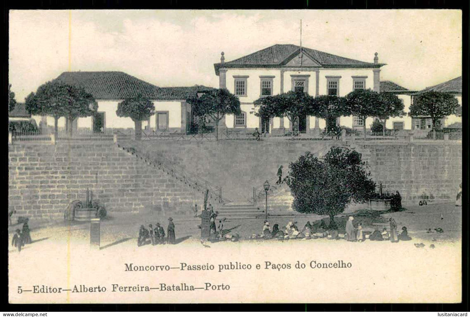 MONCORVO - MUNICIPIOS - Passeio Publico E Paços Do Concelho ( Editor Alberto Ferreira Nº 5) Carte Postale - Bragança