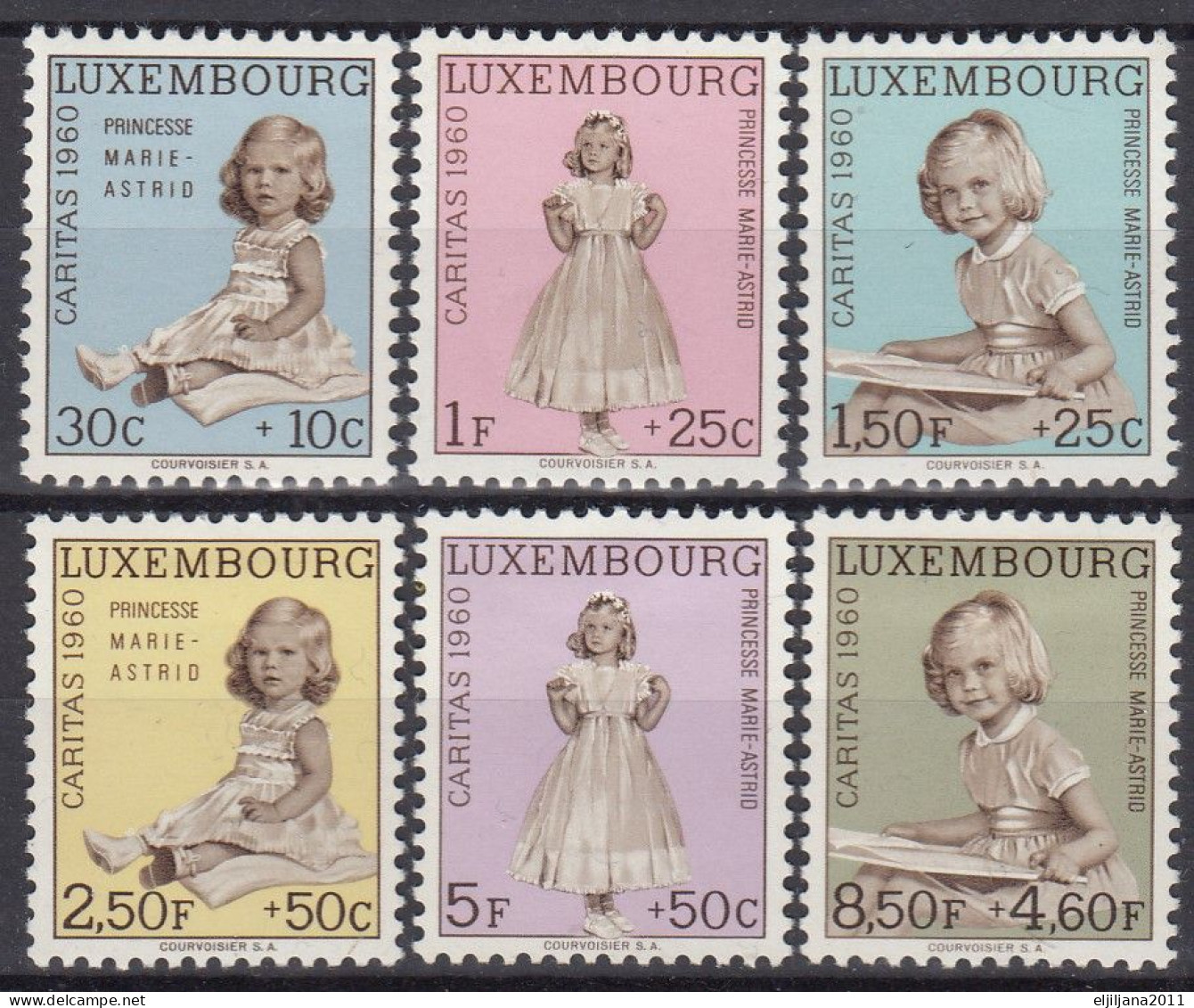 ⁕ LUXEMBOURG 1960 ⁕ Caritas, Princess Marie-Astrid Mi.631-636 ⁕ 6v MNH & MH - Ungebraucht